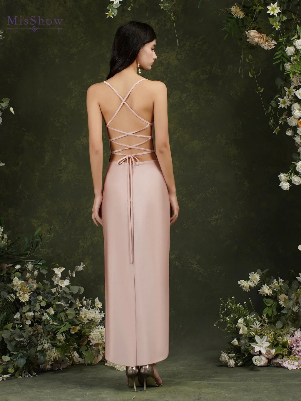 Elastic Long Bodycon Sleeveless Mermaid Lace UP Back Evening Gowns - MERGE.DAY.1.FREESTYLE