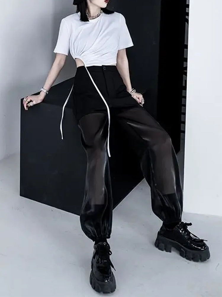 Semi-perspective Cargo Pants Women Summer Niche Large Pockets Stitching Pants - MERGE.DAY.1.FREESTYLE