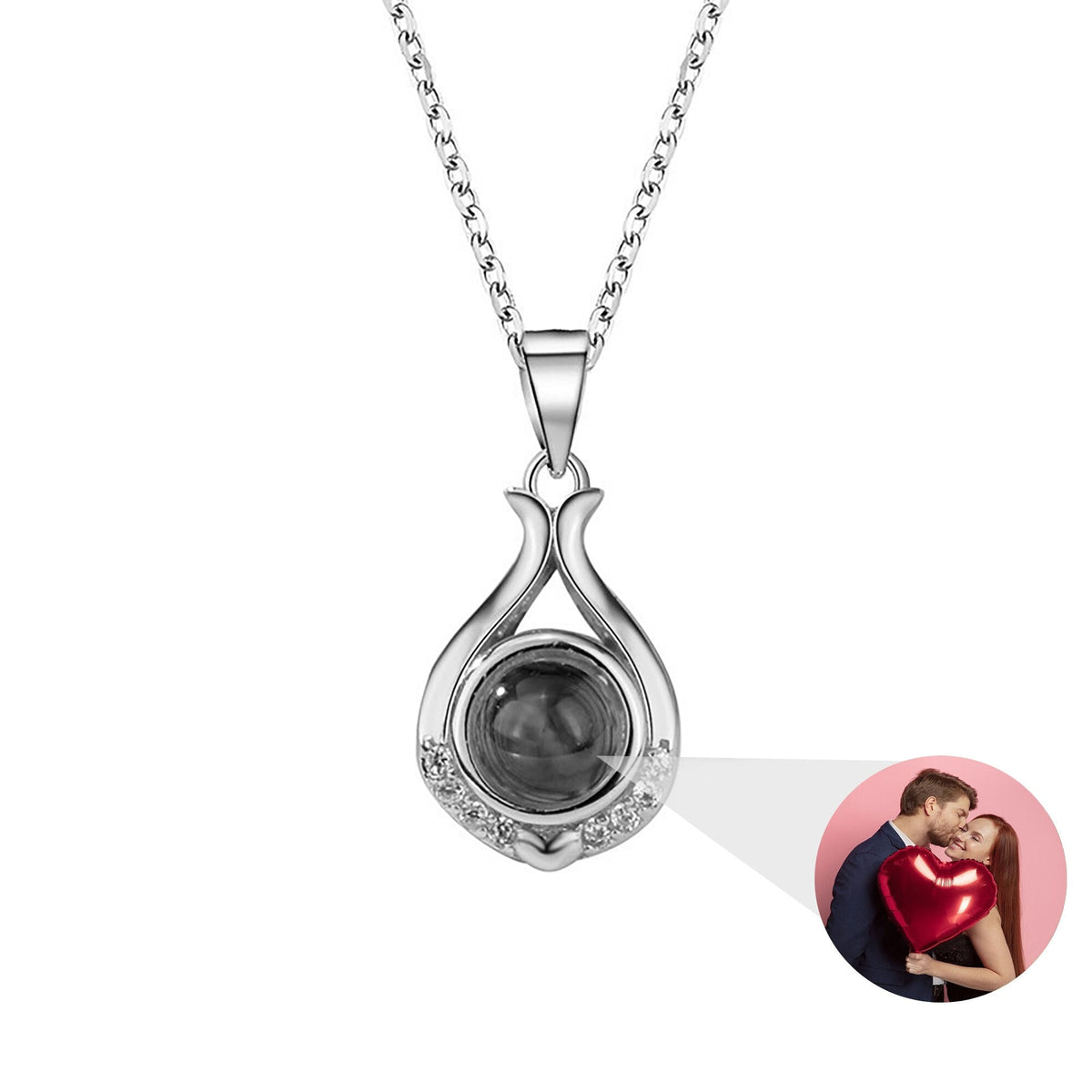 Valentine's Day Gift Photo Custom Simple flower Shaped Projection Necklace - MERGE.DAY.1.FREESTYLE
