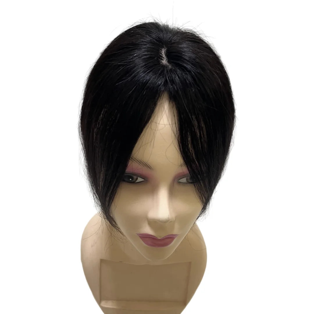 25cm Clip In Natural Human Hair Topper For Women Bangs Fringe Hair Pieces Middle Part Brazilian Hairpiece Add Hair Volume - MERGE.DAY.1.FREESTYLE