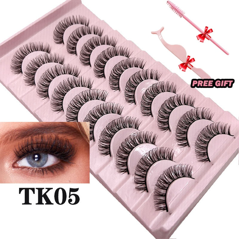 Strip Lashes 10-pairs Fluffy Mink Lashes 3D False Volume Eyelashes - MERGE.DAY.1.FREESTYLE