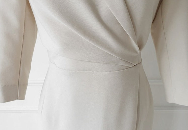 Spring Autumn Vestidos Half Sleeve Belted Split Package Hip Dress Female - MERGE.DAY.1.FREESTYLE
