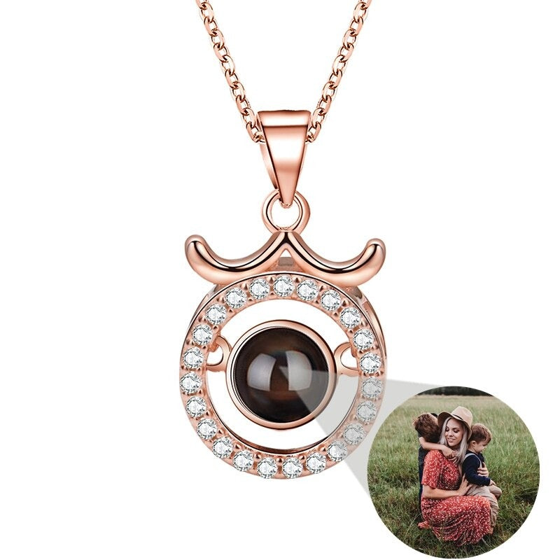 Photo Projection Necklace 12 Constellation Patterns Pendant Necklace - MERGE.DAY.1.FREESTYLE