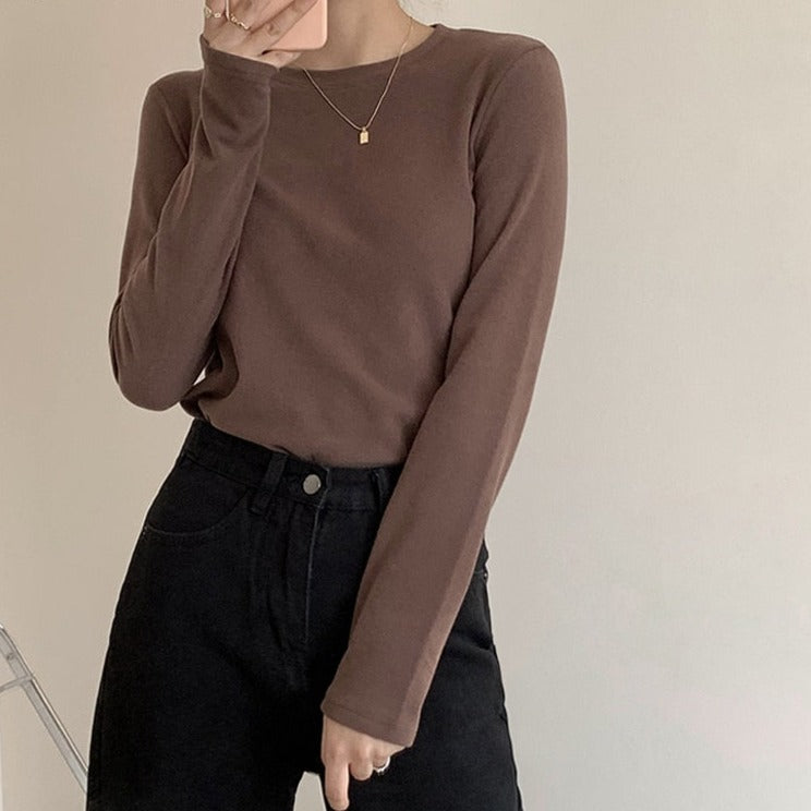 Slim Fit Autumn Winter Bottoming Pullovers Shirt Female Casual Basic Tops Goth - MERGE.DAY.1.FREESTYLE