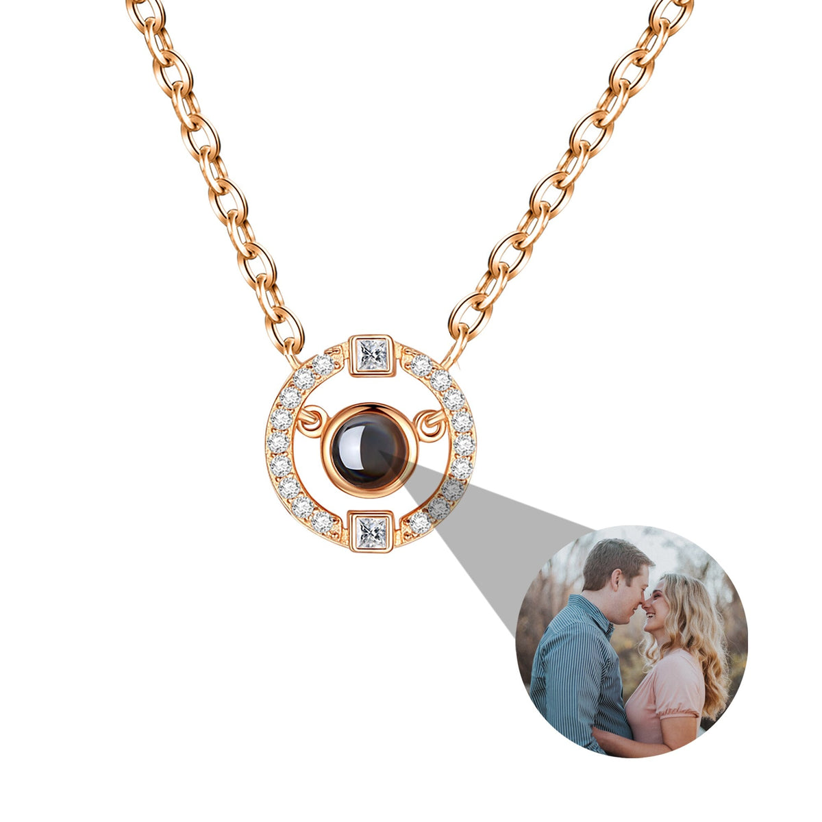 Customizable photo circle Projection Necklace Creative Pendant is a Commemorative Gift - MERGE.DAY.1.FREESTYLE