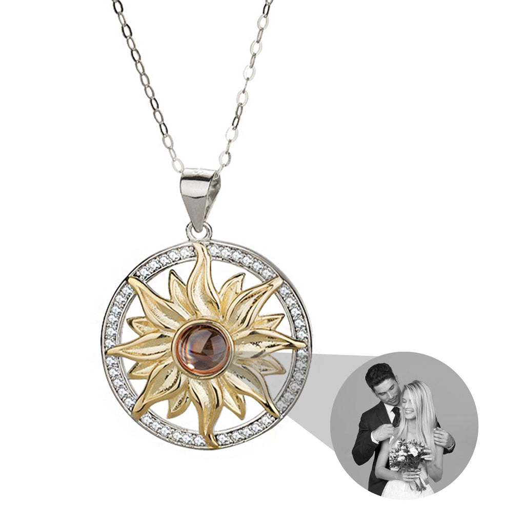 Custom SunFlower Projection Necklace Personalized Lover Keepsake Jewelry - MERGE.DAY.1.FREESTYLE