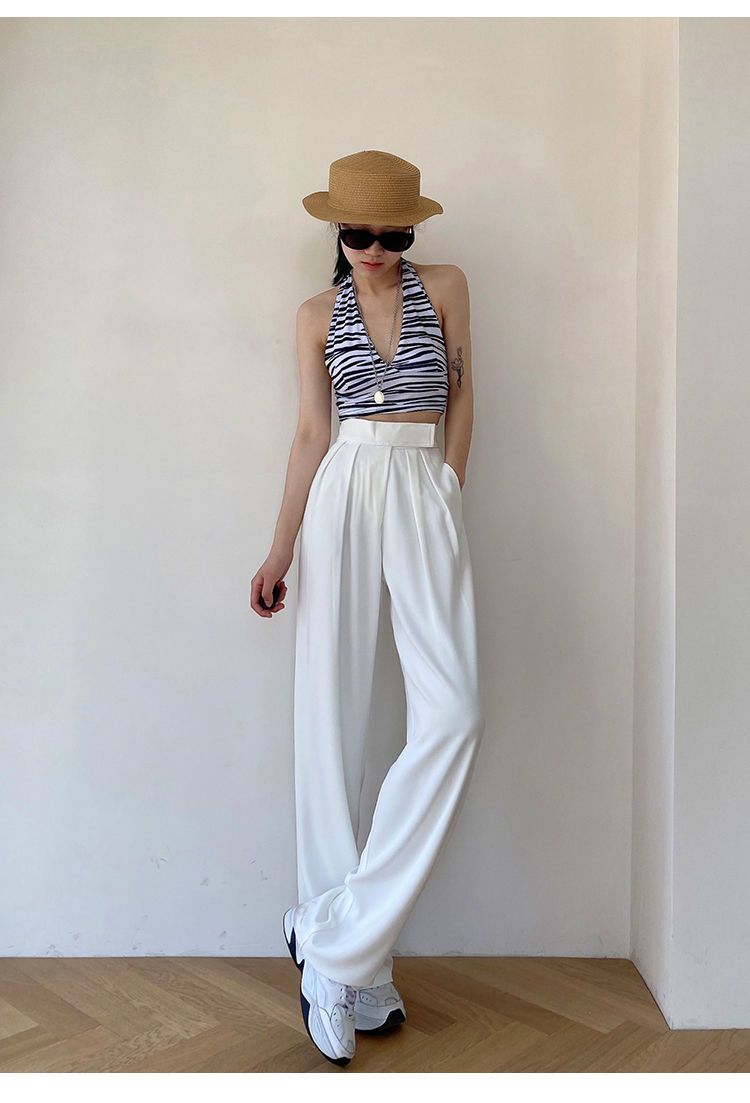 Casual Baggy Trousers Women Summer High-Waist Pants Loose Straight Mopping Pants - MERGE.DAY.1.FREESTYLE