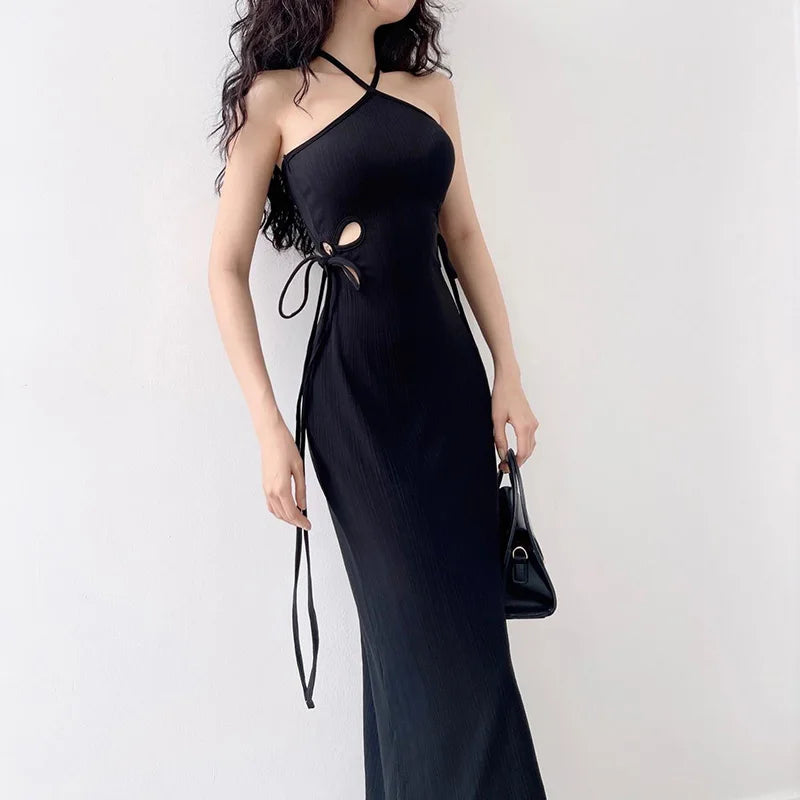 Knitted Long Sleeve Slim Mini Fairycore Slash Neck Dress - MERGE.DAY.1.FREESTYLE