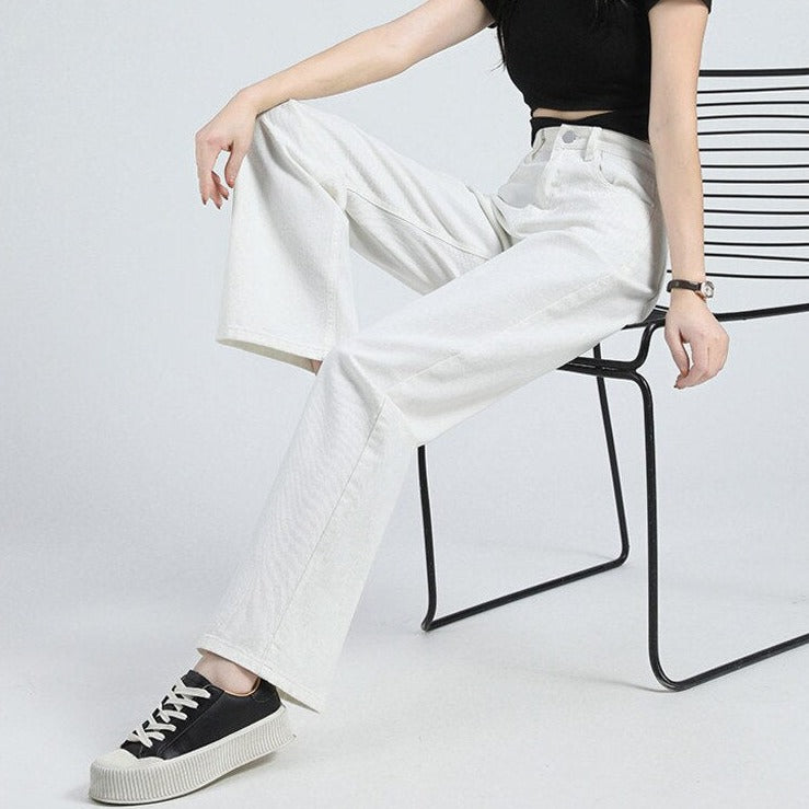 Spring Women Long Jeans Trousers Wide Leg Ladies Floor-Length Pants - MERGE.DAY.1.FREESTYLE