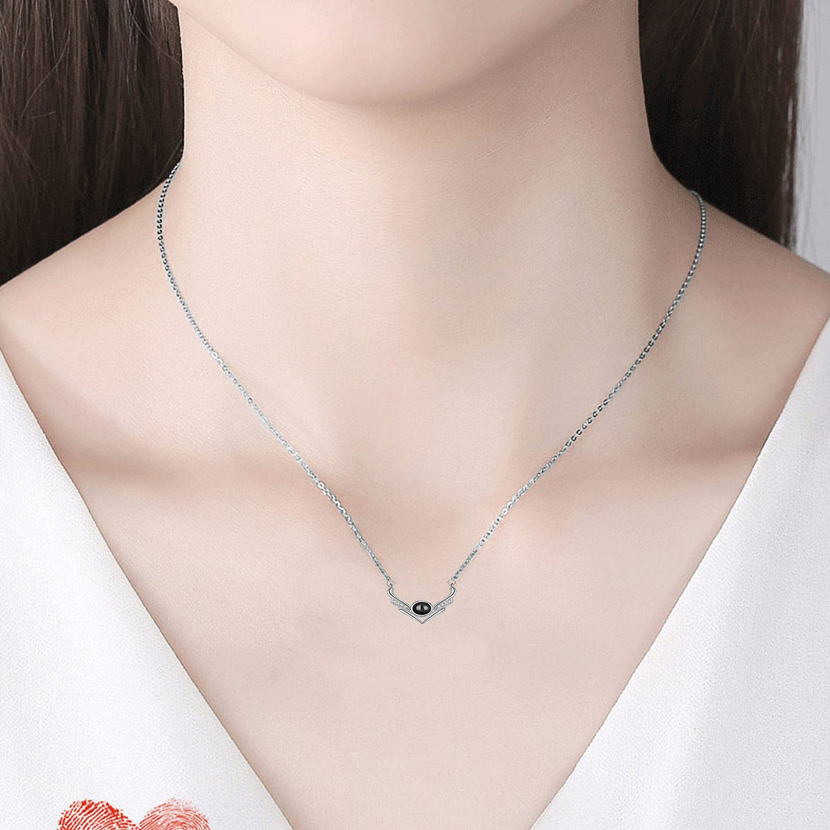 Angel wings with customizable photosProjection Necklace Pendant Jewelry - MERGE.DAY.1.FREESTYLE