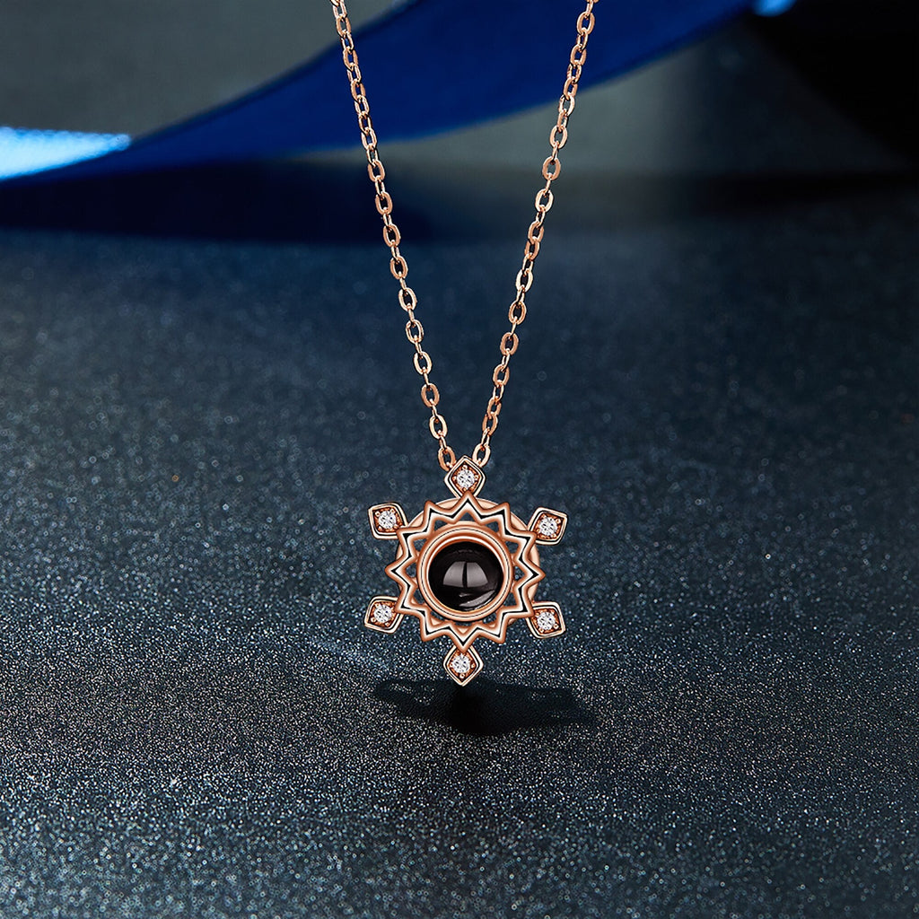 Pendant Custom Photo Flower Necklace 925 Silver Romantic Gift For Girlfriend - MERGE.DAY.1.FREESTYLE