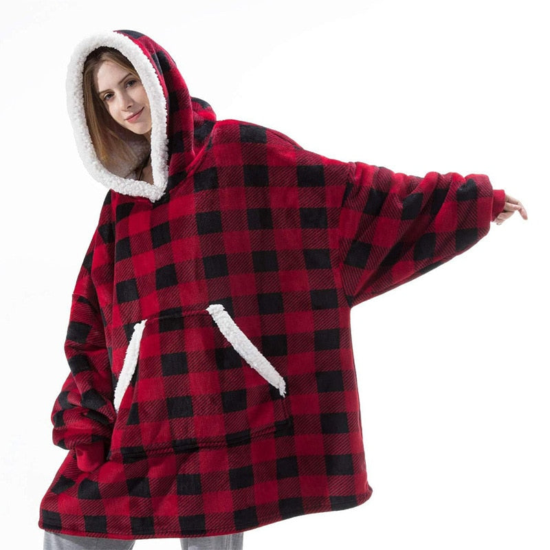 Sudadera con capucha extragrande de invierno para mujer, manta con capucha de forro polar de franela