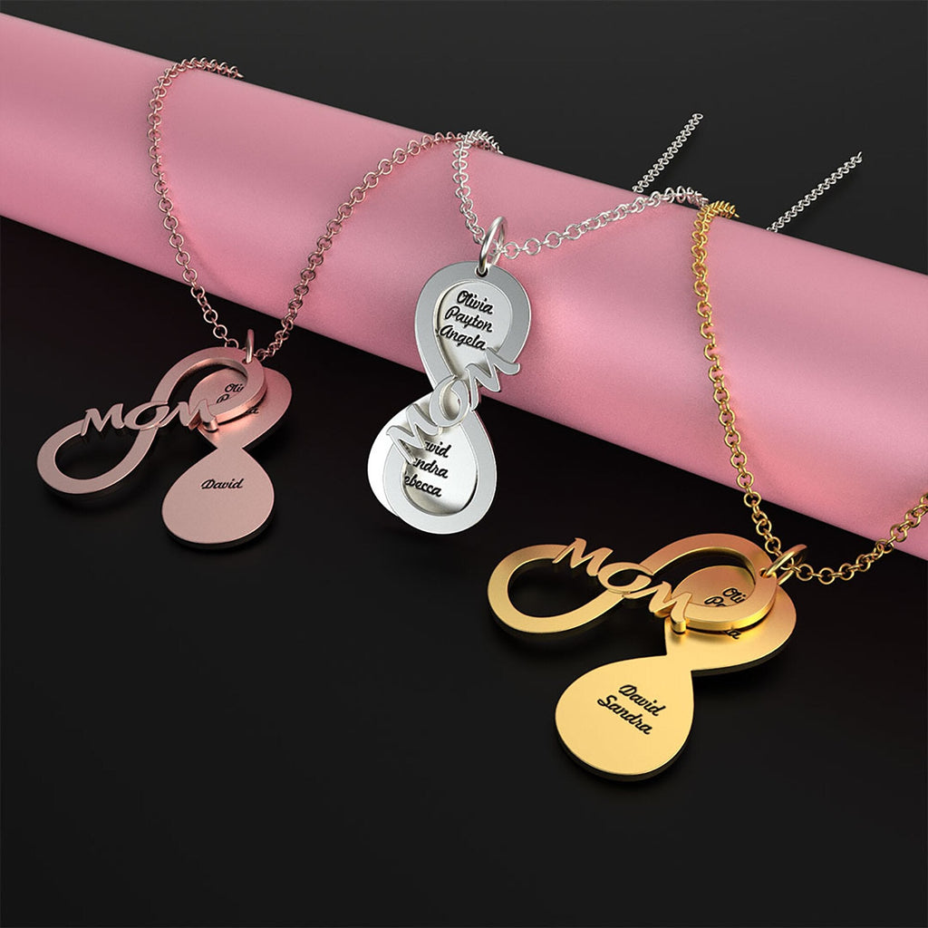 Personalized MOM Name Necklace Rotate Double Layer Pendant Best Gifts - MERGE.DAY.1.FREESTYLE