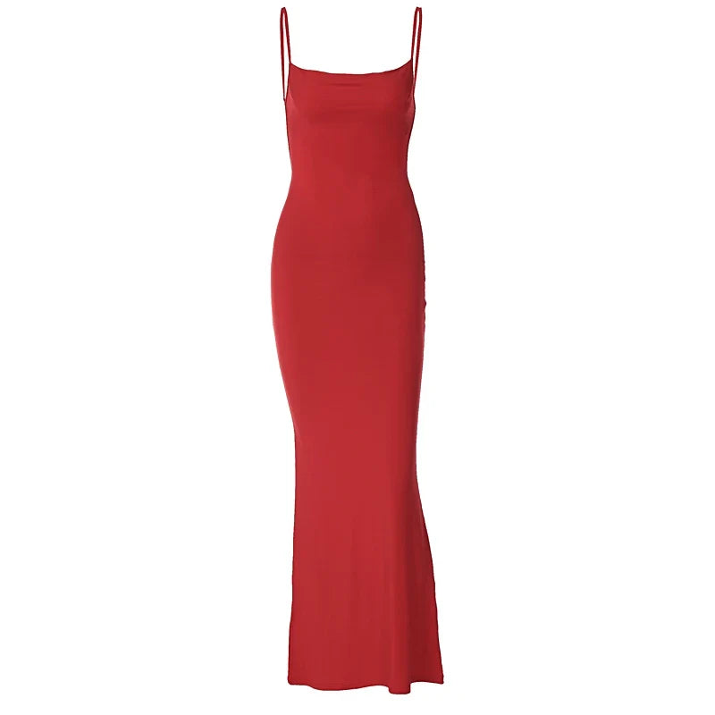 Solid Sleeveless Backless Elegant Sexy Bodycon Y2K Maxi Prom Dress - MERGE.DAY.1.FREESTYLE