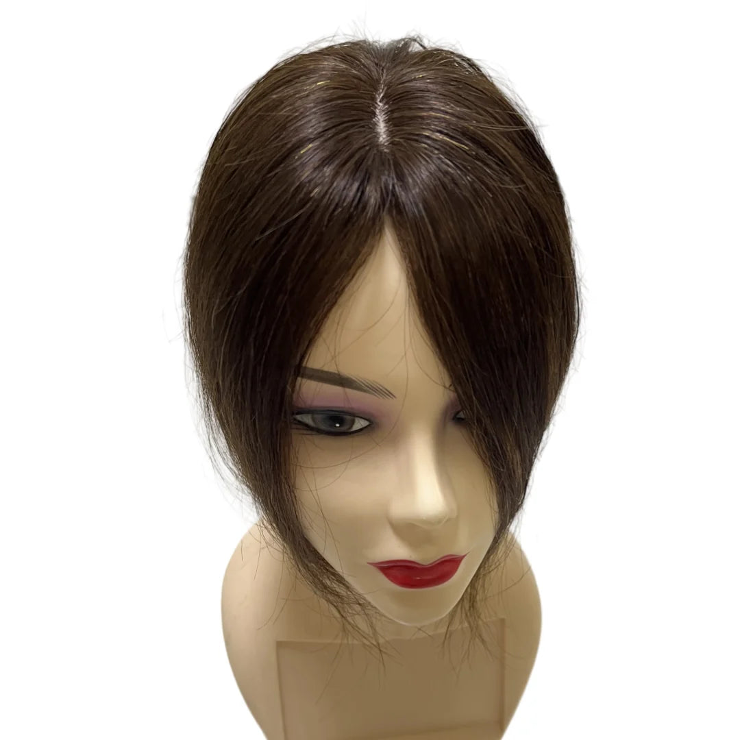 25cm Clip In Natural Human Hair Topper For Women Bangs Fringe Hair Pieces Middle Part Brazilian Hairpiece Add Hair Volume - MERGE.DAY.1.FREESTYLE