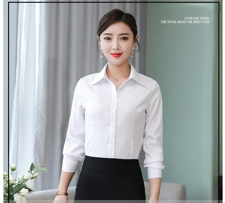 Polyester Cotton Shirts for Women Long Sleeve Blouse - MERGE.DAY.1.FREESTYLE