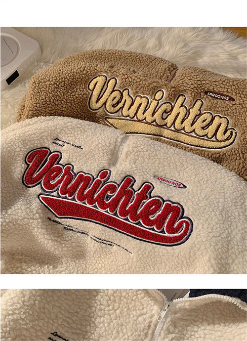Vintage Punk Sweatshirts Casual V-neck Long Sleeve Letter Embroidery Hoodie - MERGE.DAY.1.FREESTYLE