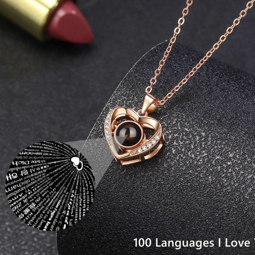 Personalized Heart Picture Necklace for Women Projection Pendant Photo Necklace - MERGE.DAY.1.FREESTYLE