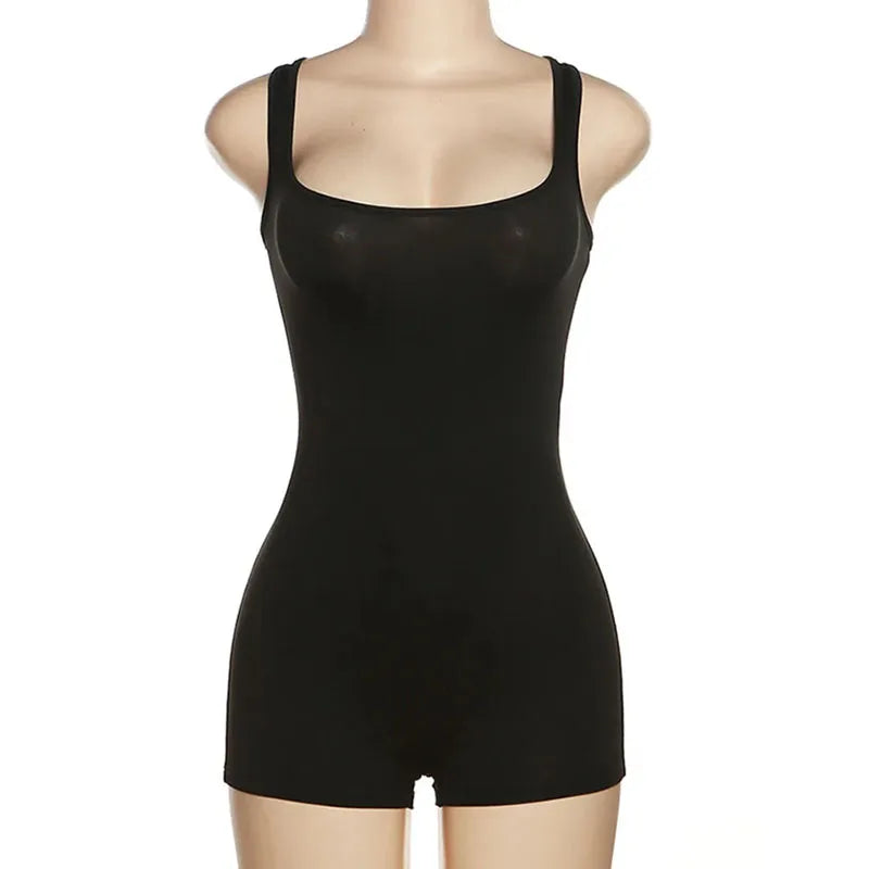 Solid Sleeveless Playsuit Club Streetwear - MERGE.DAY.1.FREESTYLE