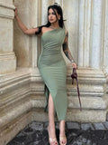 Solid Sleeveless Backless Slim Dress Female Off Shoulder Club Elegant Party Dress - MERGE.DAY.1.FREESTYLE