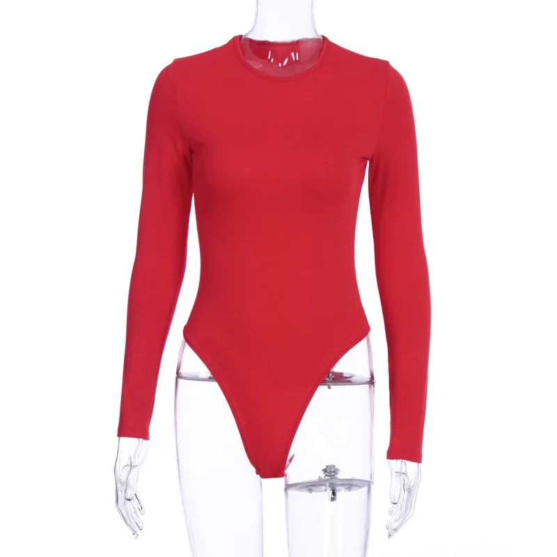 Sexy Y2k Women cotton Bodysuits Long Sleeve Bodysuit O Neck Body Top - MERGE.DAY.1.FREESTYLE