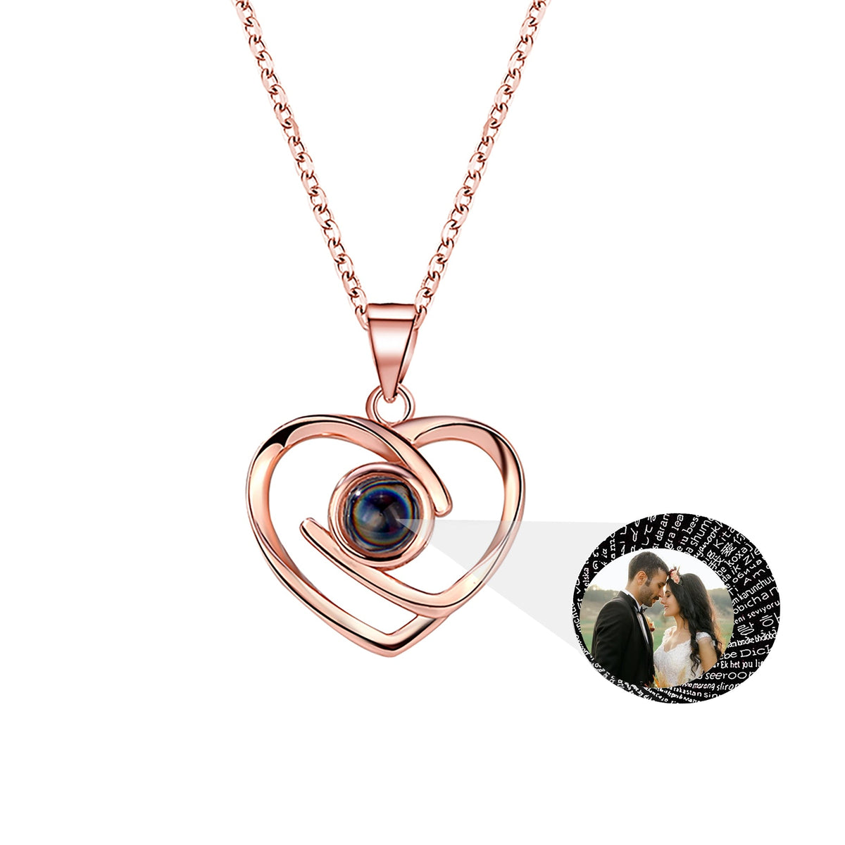 Customizable Photo Ladies Personality Heart Necklace With Silver Material Valentine's Day Christmas Gift With Romantic Gift - MERGE.DAY.1.FREESTYLE