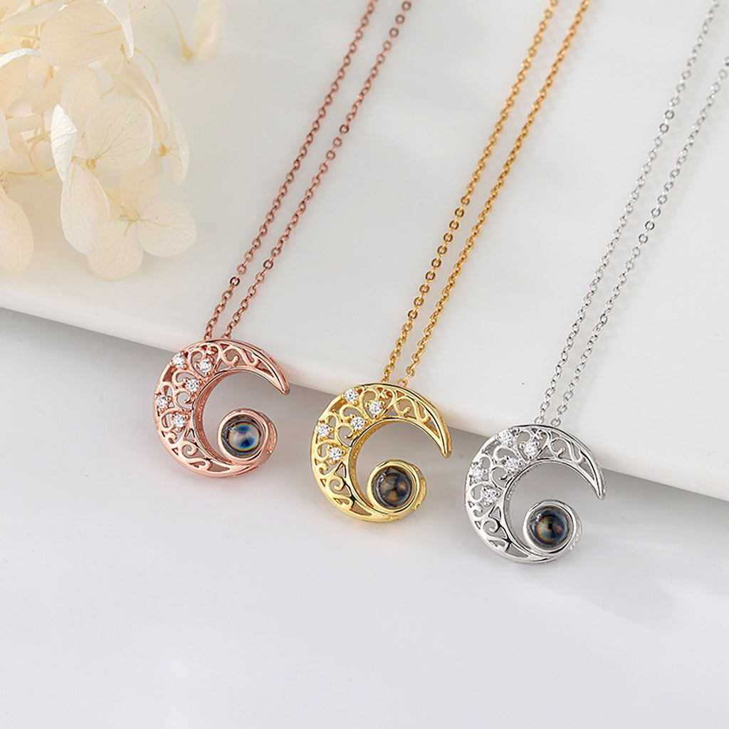 Custom Projection Photo Necklace Trendy Star Moon Necklace for Women Fashion Jewelry - MERGE.DAY.1.FREESTYLE
