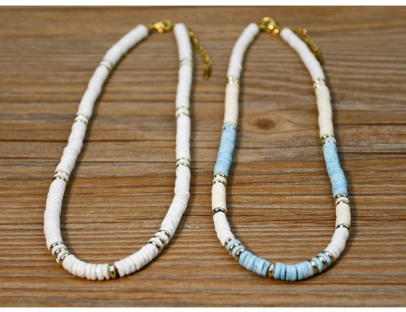 Shell Handmade Beaded Choker Surfer Necklaces - MERGE.DAY.1.FREESTYLE