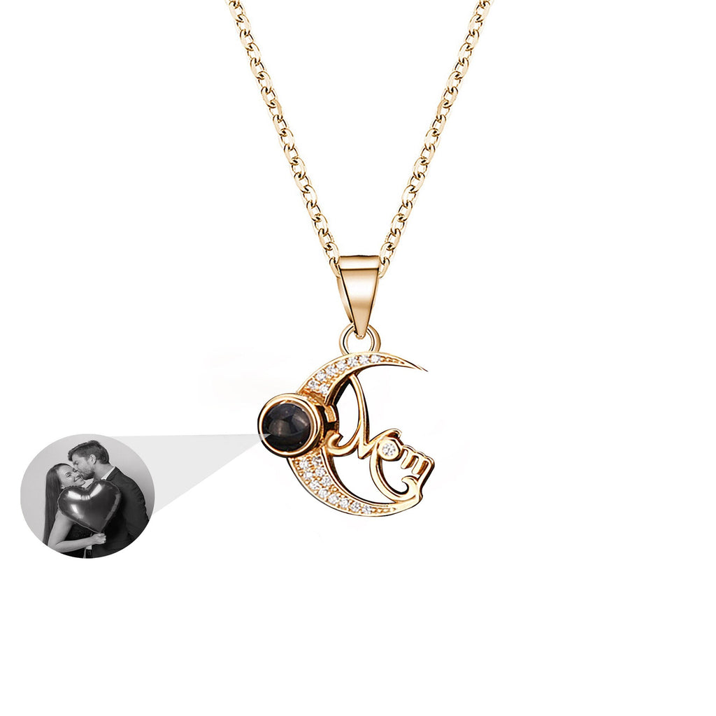 Customizable photo of the moon Projection Necklace Pendant Jewelry - MERGE.DAY.1.FREESTYLE