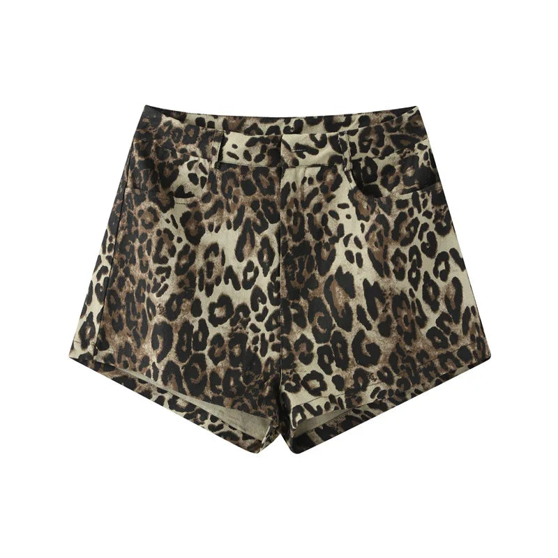 Leopard Print Shorts Women Denim Short Pants - MERGE.DAY.1.FREESTYLE