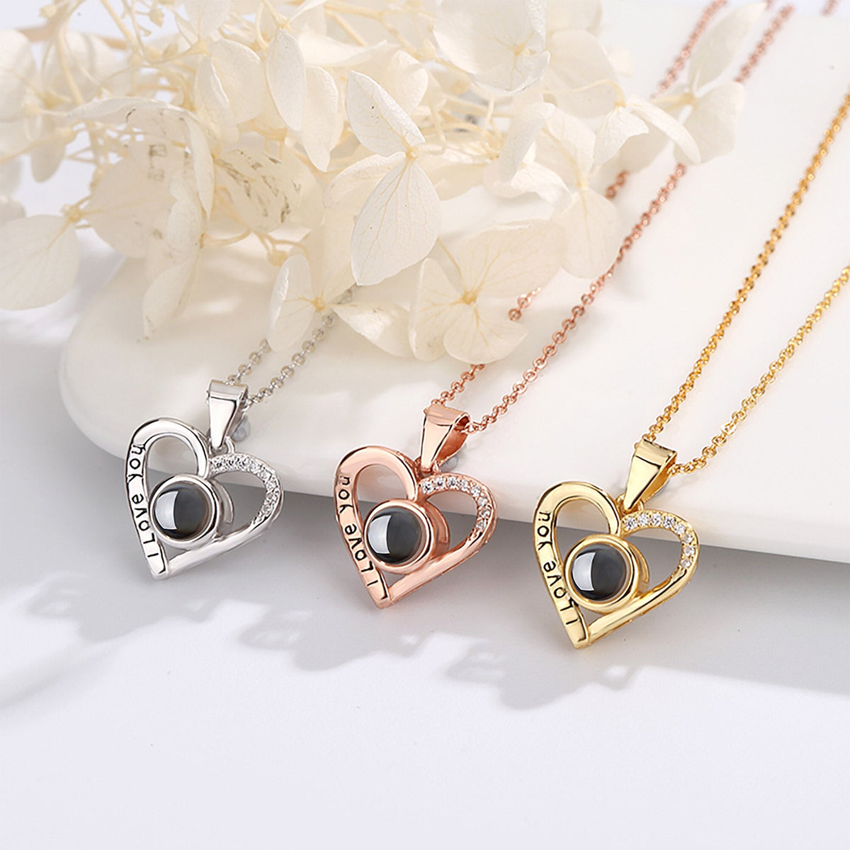 Love projection necklace with customizable photos Pendant Necklace - MERGE.DAY.1.FREESTYLE