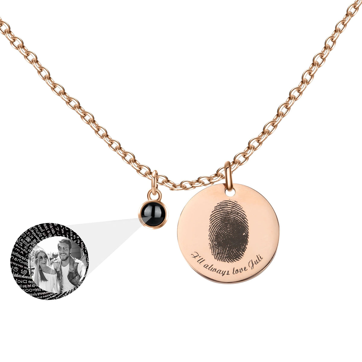 Fingerprint necklace with customizable photos Projection Necklace Pendant Jewelry - MERGE.DAY.1.FREESTYLE