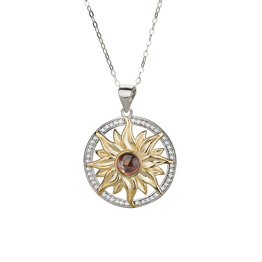 Custom SunFlower Projection Necklace Personalized Lover Keepsake Jewelry - MERGE.DAY.1.FREESTYLE