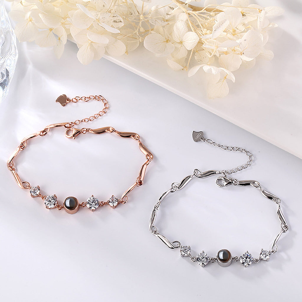 Custom photo Projection Bracelet Jewelry with Silver/Rose Gold Color - MERGE.DAY.1.FREESTYLE