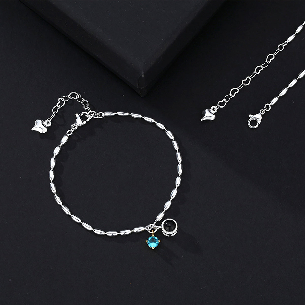 Customized birthstone and photo Circle Photo Bracelet Projection Bracelets - MERGE.DAY.1.FREESTYLE