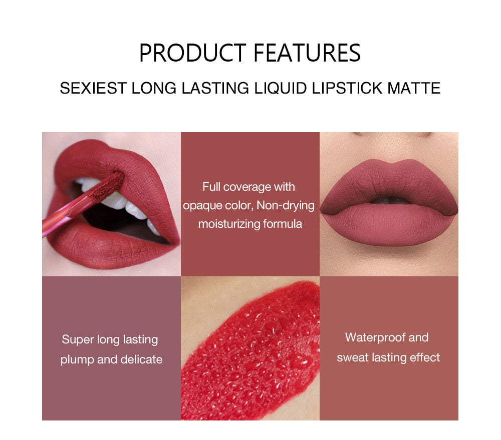 Liquid Lipstick Set Ultra Matte Velvet Waterproof Long Lasting Lip Glosses Nude Makeup Cosmetic Kit - MERGE.DAY.1.FREESTYLE