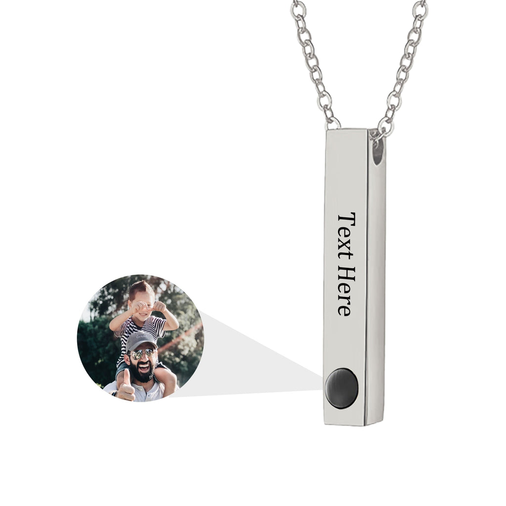 Personalized Photo Projection Stereo Bar Necklace Creative Rectangle Pendant - MERGE.DAY.1.FREESTYLE