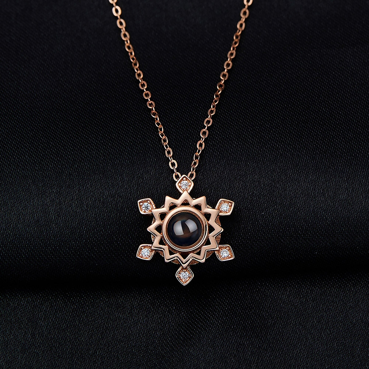 Pendant Custom Photo Flower Necklace 925 Silver Romantic Gift For Girlfriend - MERGE.DAY.1.FREESTYLE