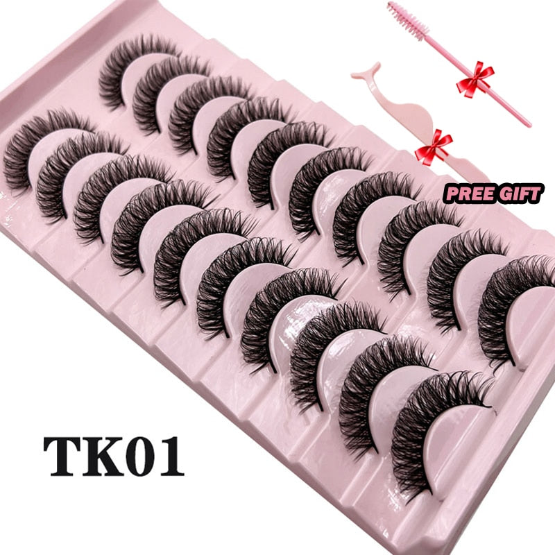 Strip Lashes 10-pairs Fluffy Mink Lashes 3D False Volume Eyelashes - MERGE.DAY.1.FREESTYLE