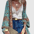 Cardigan Women Bohemian Floral Printed Blouse Open Front Loose Beach Tops Vintage Long Sleeve - MERGE.DAY.1.FREESTYLE
