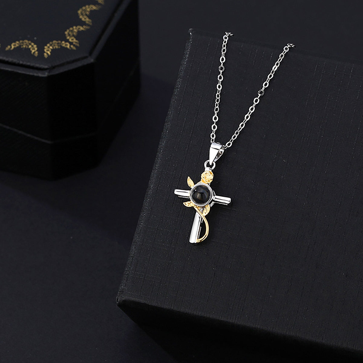 Customizable Photo Cross Projection Necklace Pendant Jewelry - MERGE.DAY.1.FREESTYLE