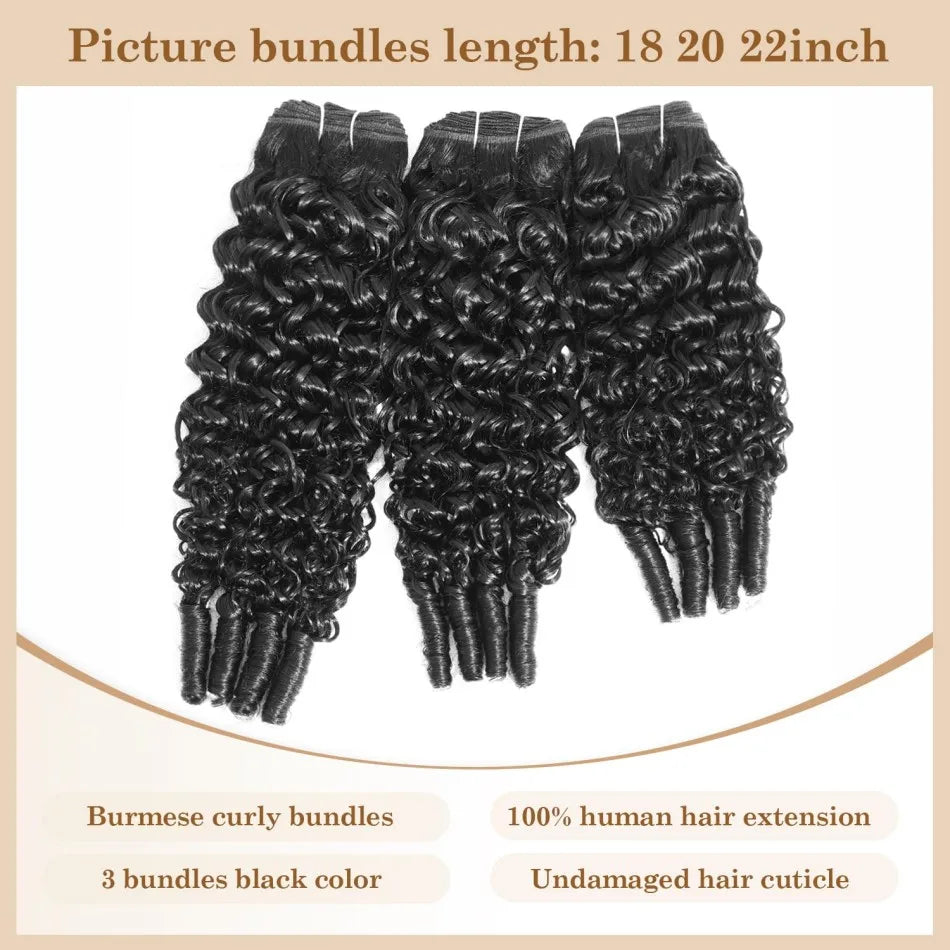 12A Burmese Curly Bundles Human Hair 18 20 22 24 Inch Unprocessed Virgin Hair Deep Wave Bundles With Spiral Curls Ends Water Wave Human Hair Bundles For Black Women Natural Color - MERGE.DAY.1.FREESTYLE