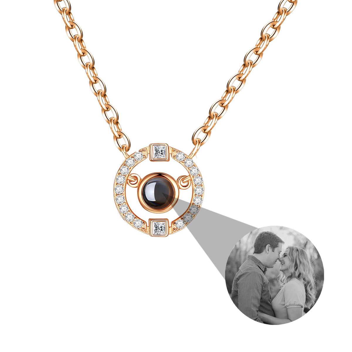 Customizable photo circle Projection Necklace Creative Pendant is a Commemorative Gift - MERGE.DAY.1.FREESTYLE