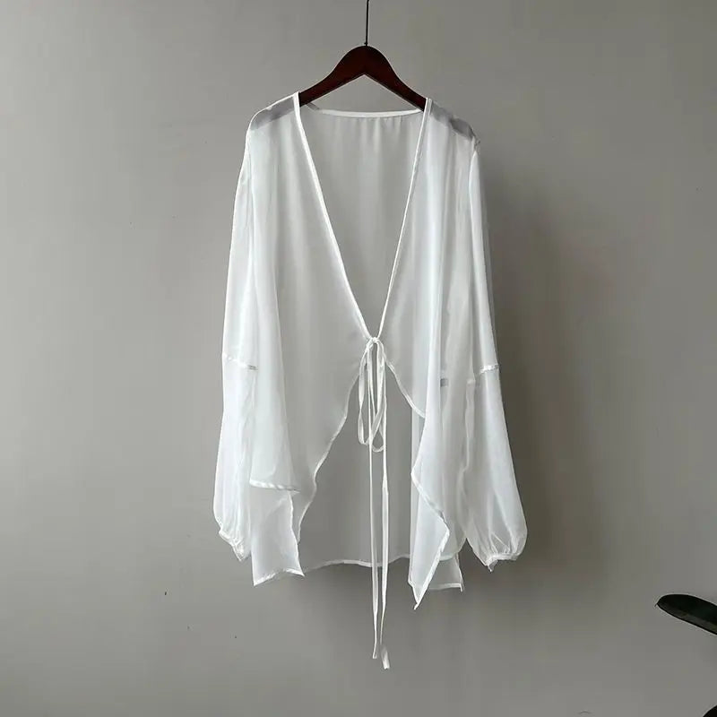 Women High Street Casual Lacing Button Cardigan Elegant All-match Top - MERGE.DAY.1.FREESTYLE