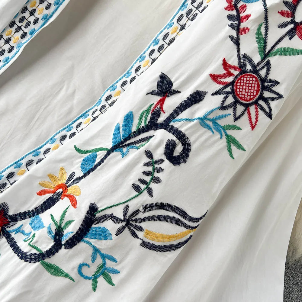 Retro Embroidery Sun Protection Shirt Chiffon Long Streetwear - MERGE.DAY.1.FREESTYLE
