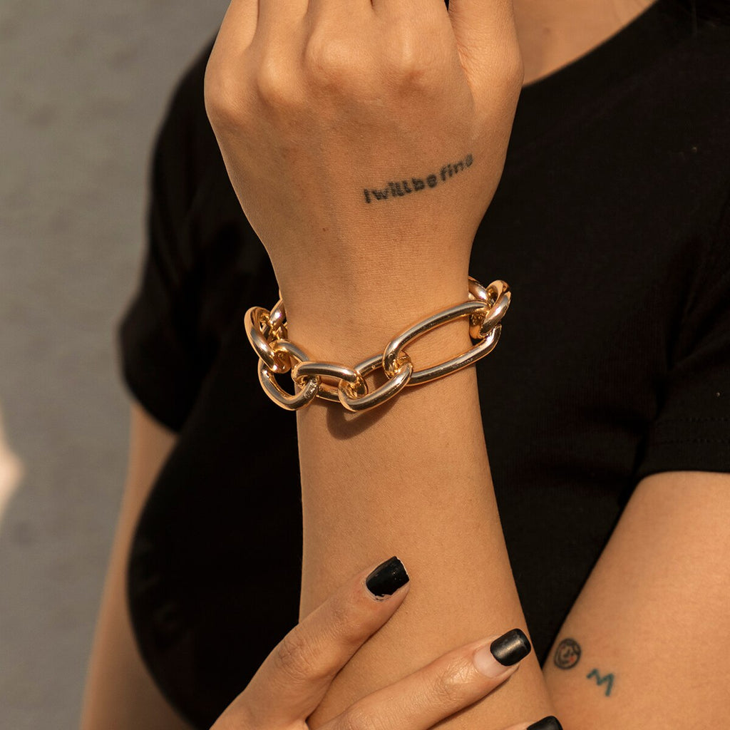 Hip Hop Thick Link Chain Bracelet Women's CCB Material - MERGE.DAY.1.FREESTYLE