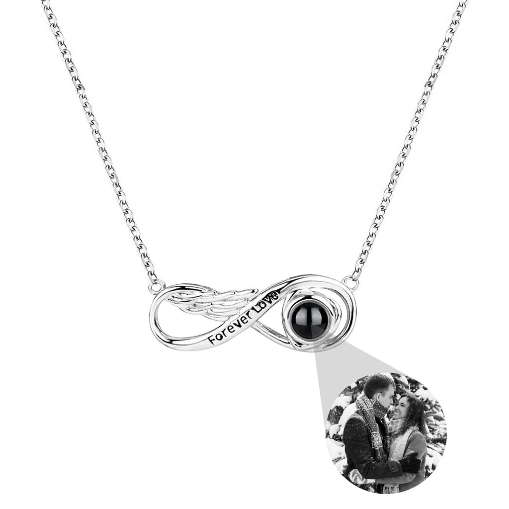 Angel wings with customizable photos Projection Necklace Pendant Jewelry - MERGE.DAY.1.FREESTYLE