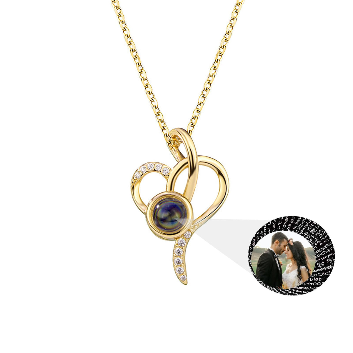 customizable Love photos Projection Necklace Pendant - MERGE.DAY.1.FREESTYLE