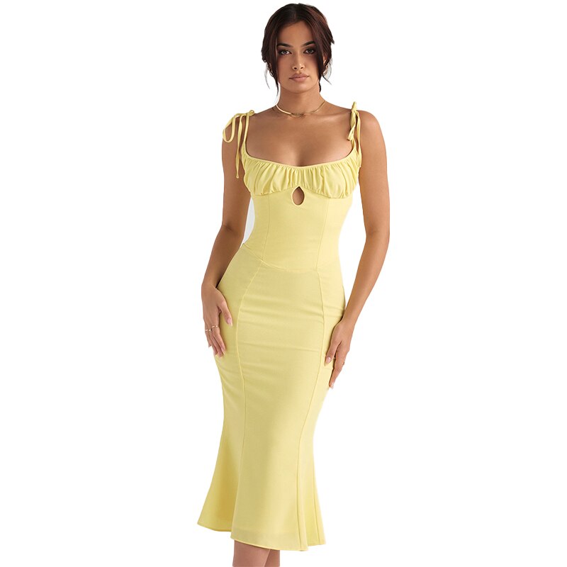 Folds Sleeveless Slips Bandage Solid Maxi Prom Dress Sexy Bodycon Summer - MERGE.DAY.1.FREESTYLE
