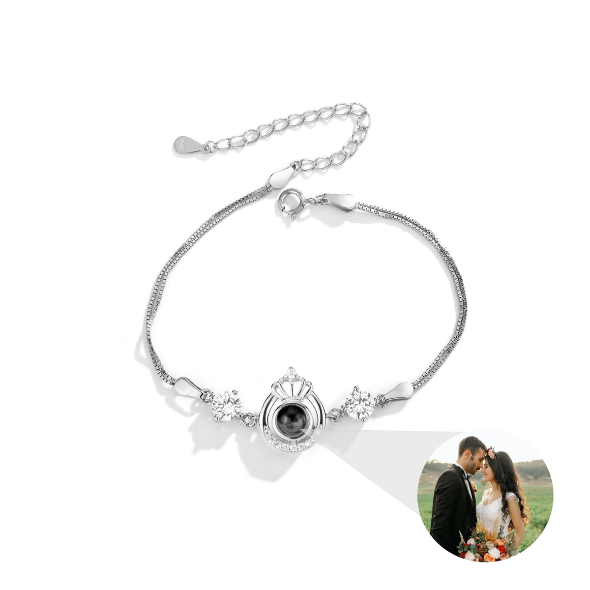 Projection queen crown bracelet for customized photos Couple Bangles For Him - MERGE.DAY.1.FREESTYLE